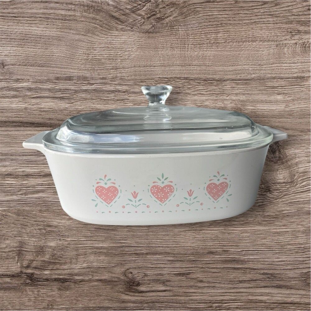 Corning Ware Corelle "Forever Yours" A 2 B 2 Quart Covered Casserole with Lid
